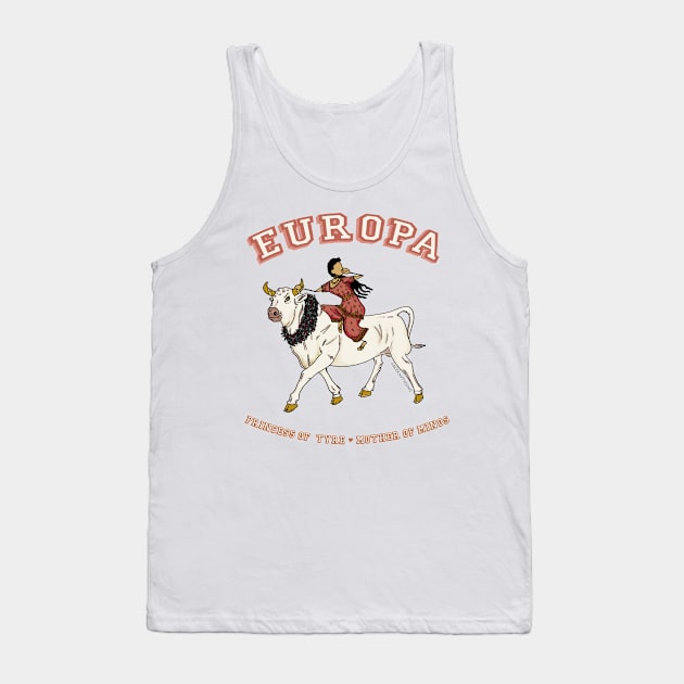 Europa, Princess of Tyre, Mother of Minos - and the Bull Zeus Tank Top by GreekMythComix